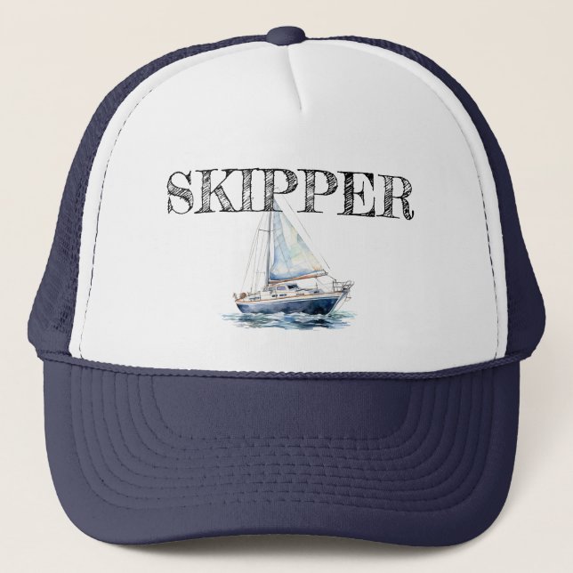 Personlig Yachting Theme Skipper Keps (Framsida)