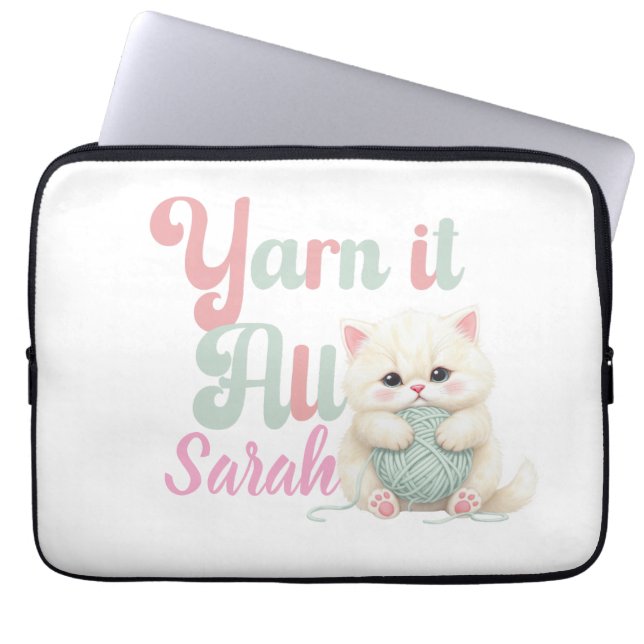 Personlig Yarn it All Bärbar Dator Fodral (Framsidan)