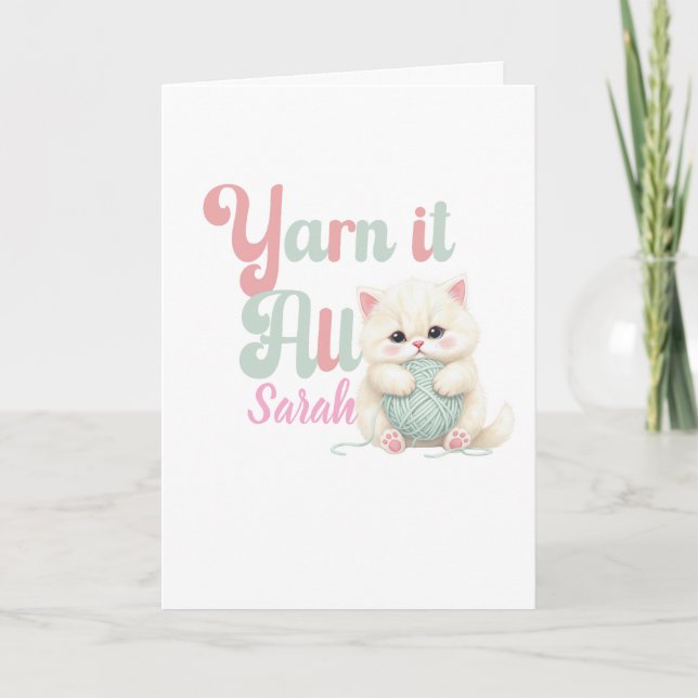 Personlig Yarn it All Grattiskort Kort (Framsida)