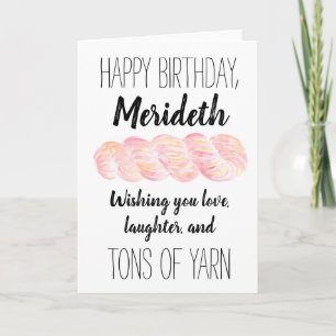 Personlig Yarn Joke Birthday Kort