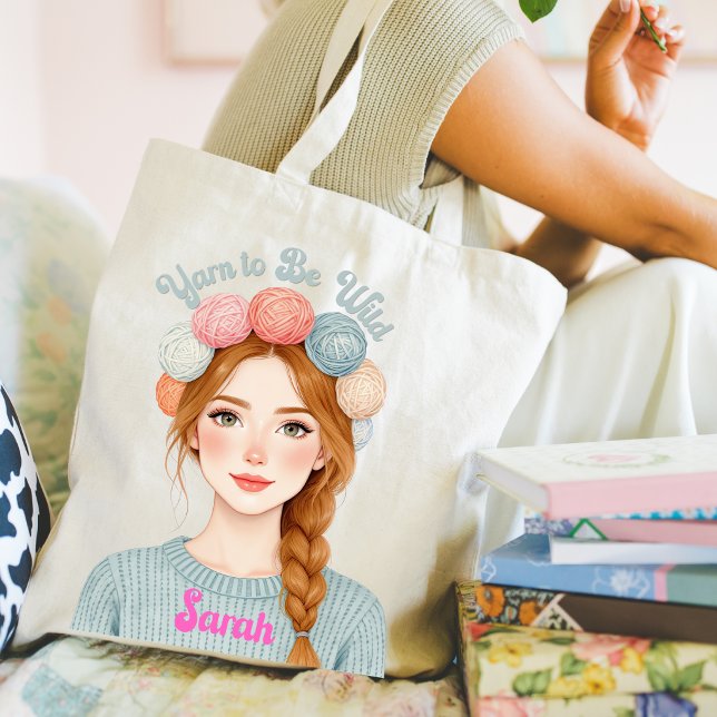 Personlig | Yarn to Be Wild Tote Bag Tygkasse (Yarn to Be Wild tote bag. )