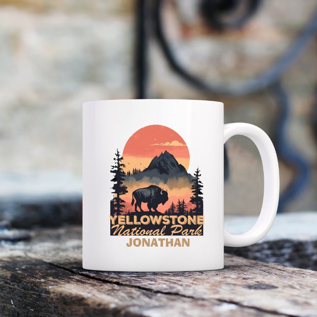 Personlig Yellowstone National Park Camping Kaffemugg (Skapare uppladdad)