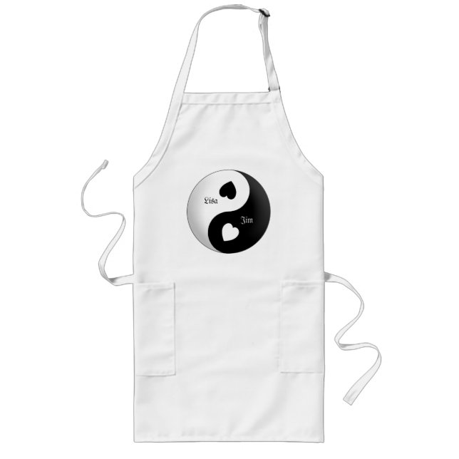 Personlig Yin Yang Kärlek Apron Långt Förkläde (Framsidan)