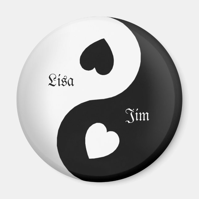 Personlig Yin Yang Kärlek Magnet (Framsidan)