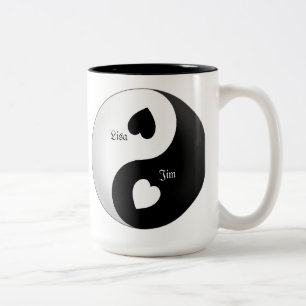 Personlig Yin Yang Kärlek Mugg