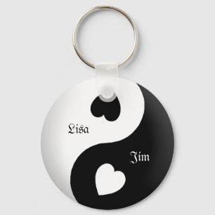 Personlig Yin Yang Kärlek Nyckelring