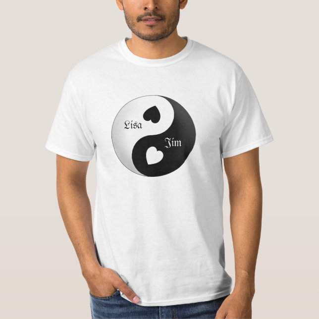Personlig Yin Yang Kärlek Shirt Tee (Framsida)