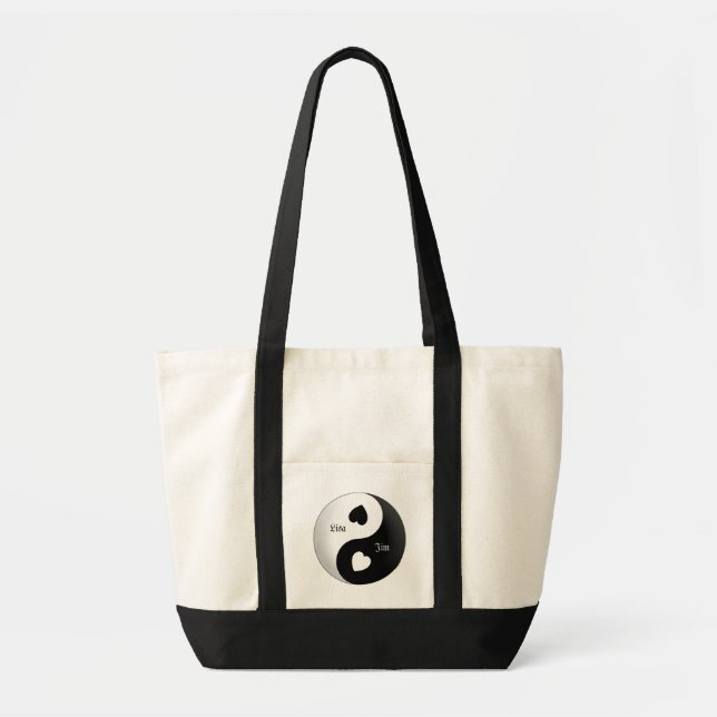 Personlig Yin Yang Kärlek Tote Bag Tygkasse (Framsidan)