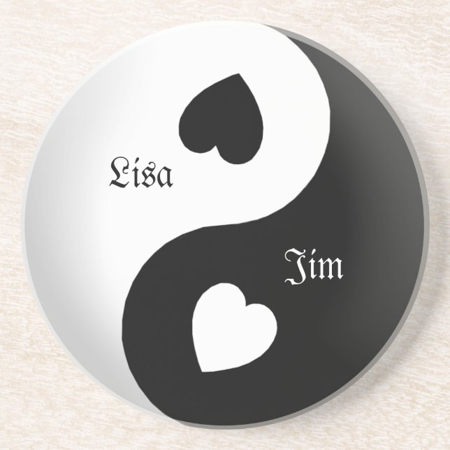 Personlig Yin Yang Kärlek Underlägg (Framsidan)