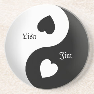 Personlig Yin Yang Kärlek Underlägg Sandsten