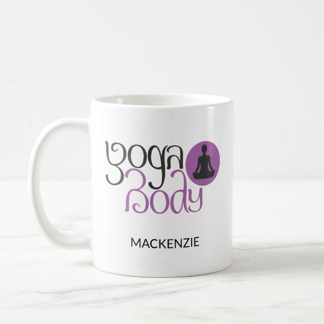 Personlig Yoga Body med Yoga Pose Graphic Coff Kaffemugg (Vänster)
