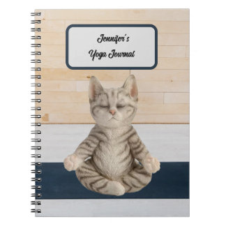 Personlig Yoga Cat Journal Anteckningsbok