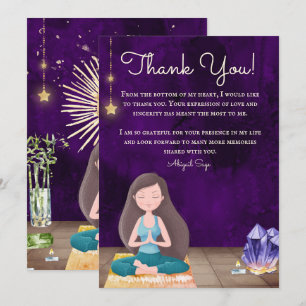 Personlig Yoga Girl Meditation and Crystals Tack Kort
