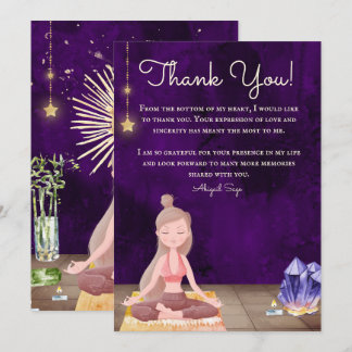 Personlig Yoga Girl Meditation and Crystals Tack Kort