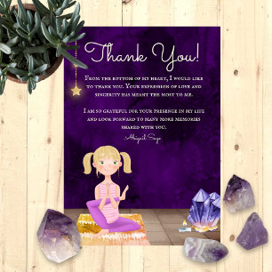 Personlig Yoga Girl Meditation and Crystals Tack Kort