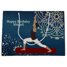 Personlig Yoga Guld, Blue, Red Mandala Birthday
