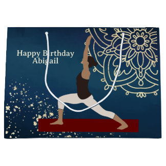 Personlig Yoga Guld, Blue, Red Mandala Birthday
