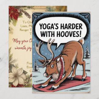 Personlig Yoga Hårdare Hovar Rolig Vintage Julkort