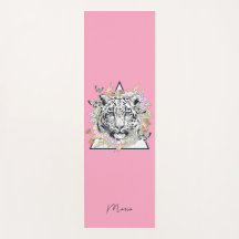 Personlig Yoga Mat Custom Name White Tiger