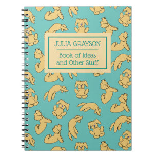 Personlig Yoga Pose Hund Mönster eget namn Anteckningsbok