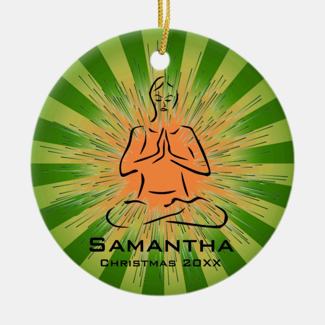 Personlig Yoga Pose Ornament (Framsidan)