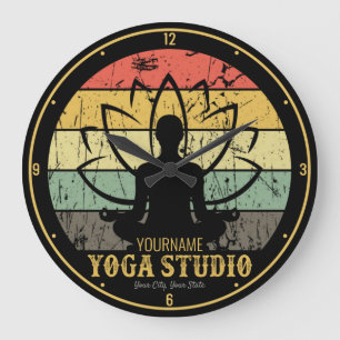 Personlig Yoga Studio Fitness Instructor Guru Stor Klocka