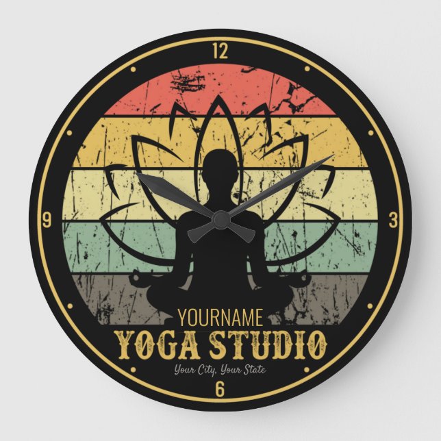 Personlig Yoga Studio Fitness Instructor Guru Stor Klocka (Framsida)