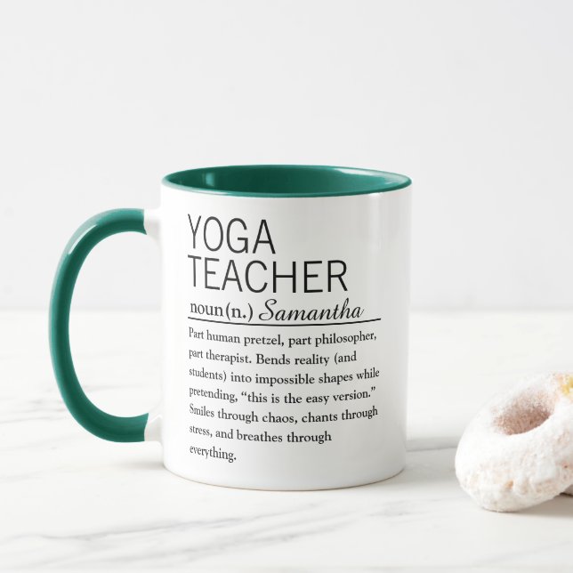 Personlig yogalärardefinition Kaffe Mugg (Med munk)