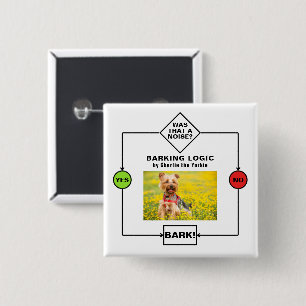 Personlig Yorkie Hund Barking Logic Photo Namn Knapp