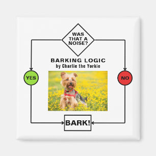 Personlig Yorkie Hund Barking Logic Photo Namn Magnet