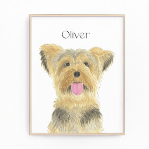 Personlig Yorkie Yorkshire Terrier Art Fototryck