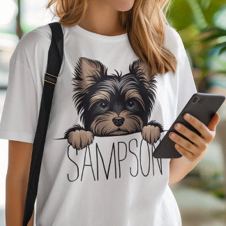 Personlig Yorkie Yorkshire Terrier Hund Namn T Shirt