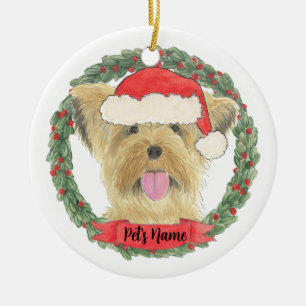 Personlig Yorkie Yorkshire Terrier Julgransprydnad Keramik