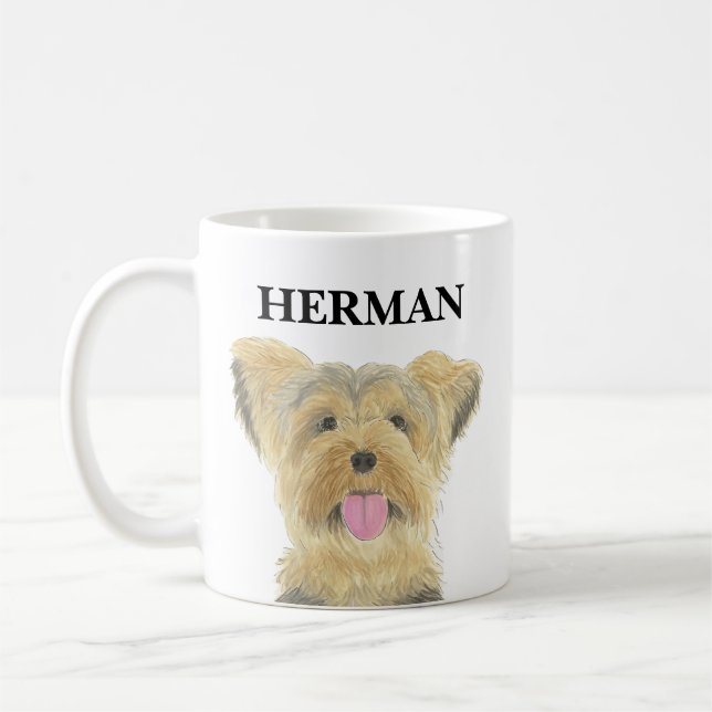 Personlig Yorkie Yorkshire Terrier Kaffemugg (Vänster)