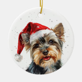 Personlig Yorkshire Hund Jul Julgransprydnad Keramik