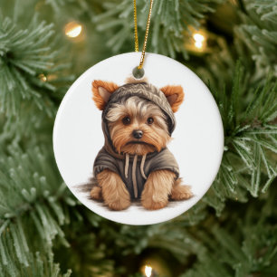 Personlig Yorkshire Terrier Hund Art Julgransprydnad Keramik