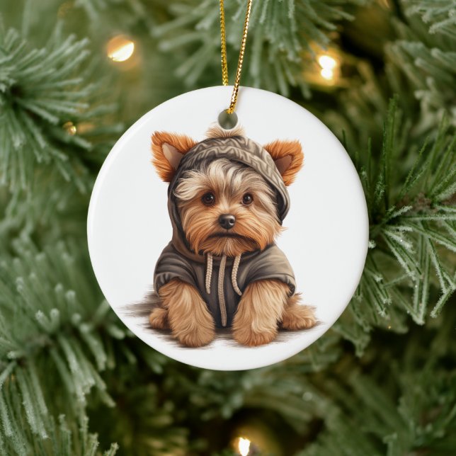 Personlig Yorkshire Terrier Hund Art Julgransprydnad Keramik (Träd)