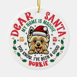 Personlig Yorkshire Terrier Hund Julgran Julgransprydnad Keramik