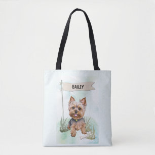 Personlig Yorkshire Terrier Vattenfärg Hund Tygkasse