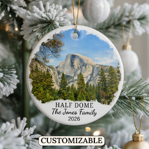 Personlig Yosemite Half Dome, Anpassad California Julgransprydnad Keramik