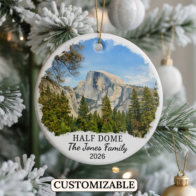 Personlig Yosemite Half Dome, Anpassad California Julgransprydnad Keramik (Skapare uppladdad)