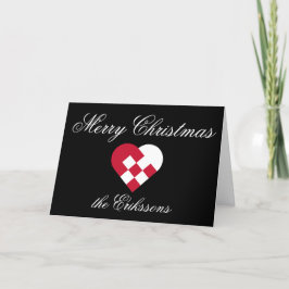 Personlig Yule Heart-julkort Helgkort