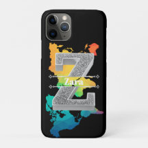 Personlig Z Ditt namn är det första Silver-monogra