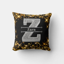 Personlig Z Ditt namn är det första Silver-monogra