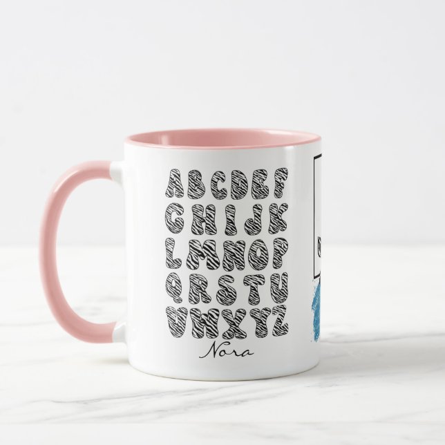 Personlig Zebra Alfabet Set Mugg (Vänster)