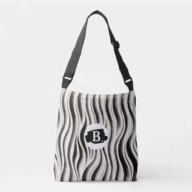 Personlig Zebra Rand All-over Print Tote Axelväska (Framsida)