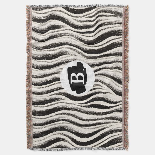 Personlig Zebra Rand Throw Blanket Filt (Framsidan Vertikal)