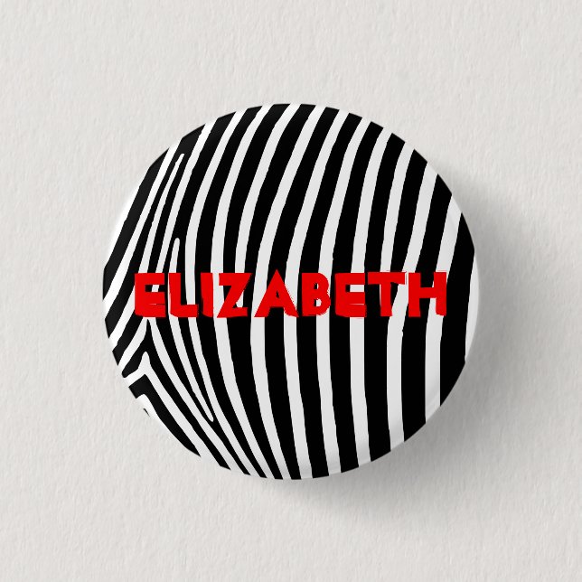 Personlig Zebra ränder Knapp (Framsida)