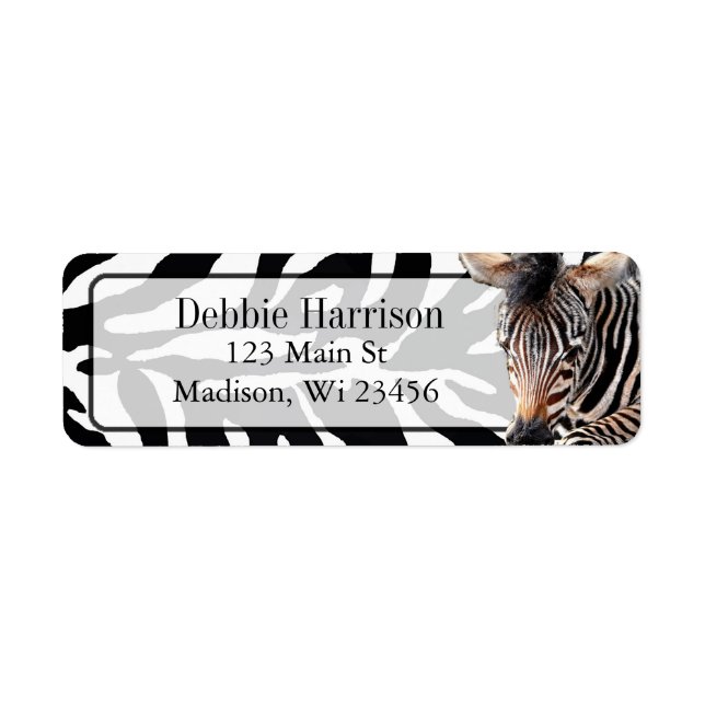 Personlig Zebra ränder Returetiketter Returadress Etikett (Framsidan)