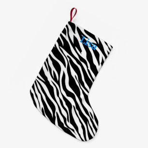 Personlig Zebra tryck julklapp Liten Julstrumpa